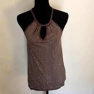 INC Sparkle Taupe Rayon Knit Top, Size S